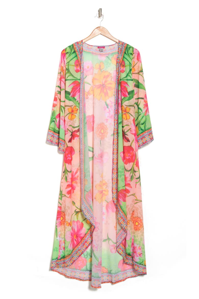 Floral Print Duster, Alternate, color, OMBRE
