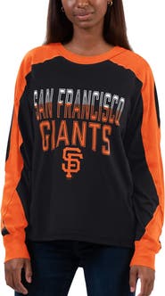G-III 4HER BY CARL BANKS Women's G-III 4Her by Carl Banks Black/Orange San Francisco Giants Smash Raglan Long Sleeve T-Shirt