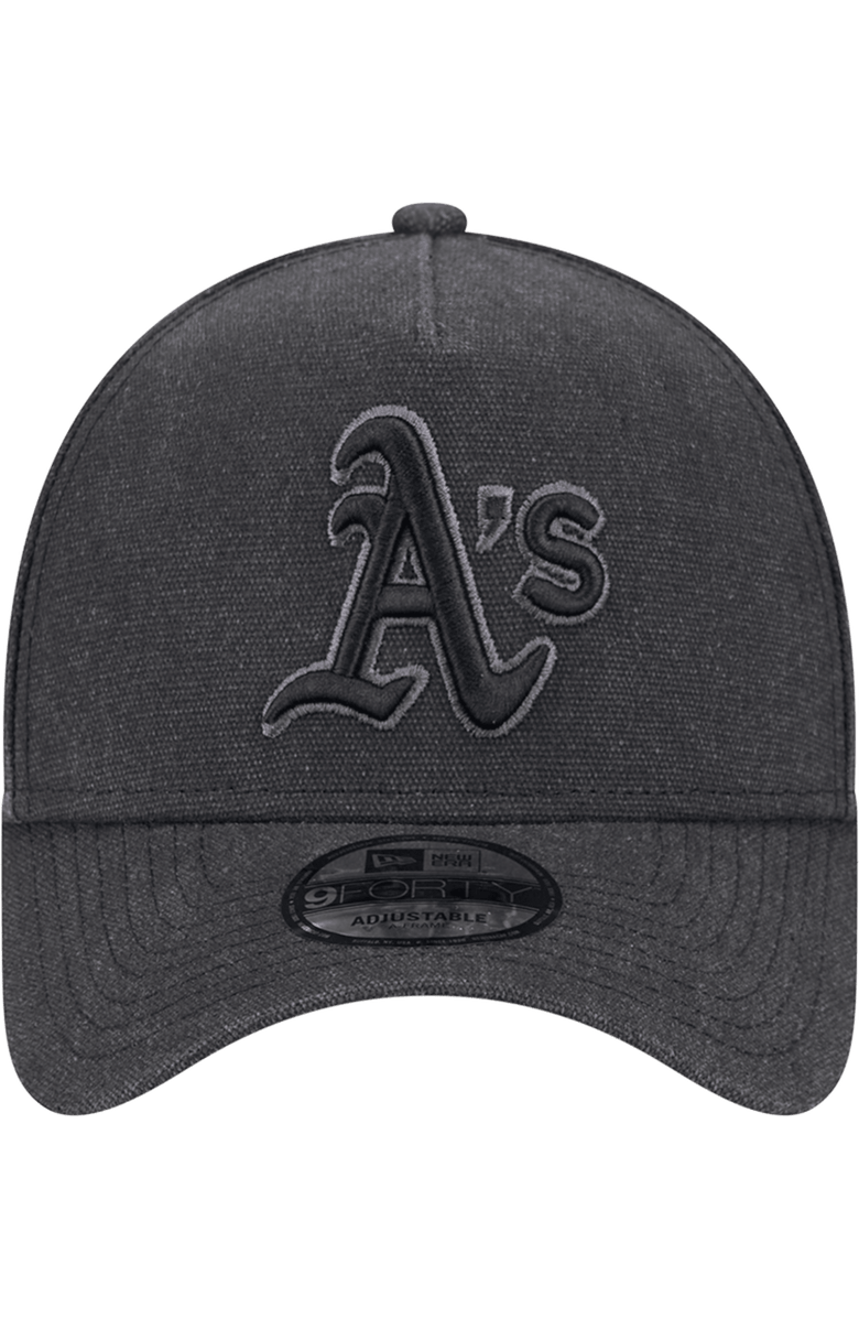 New Era Men's New Era Charcoal Athletics Logo Essentials 9FORTY A-Frame Adjustable Hat, Alternate, color, 