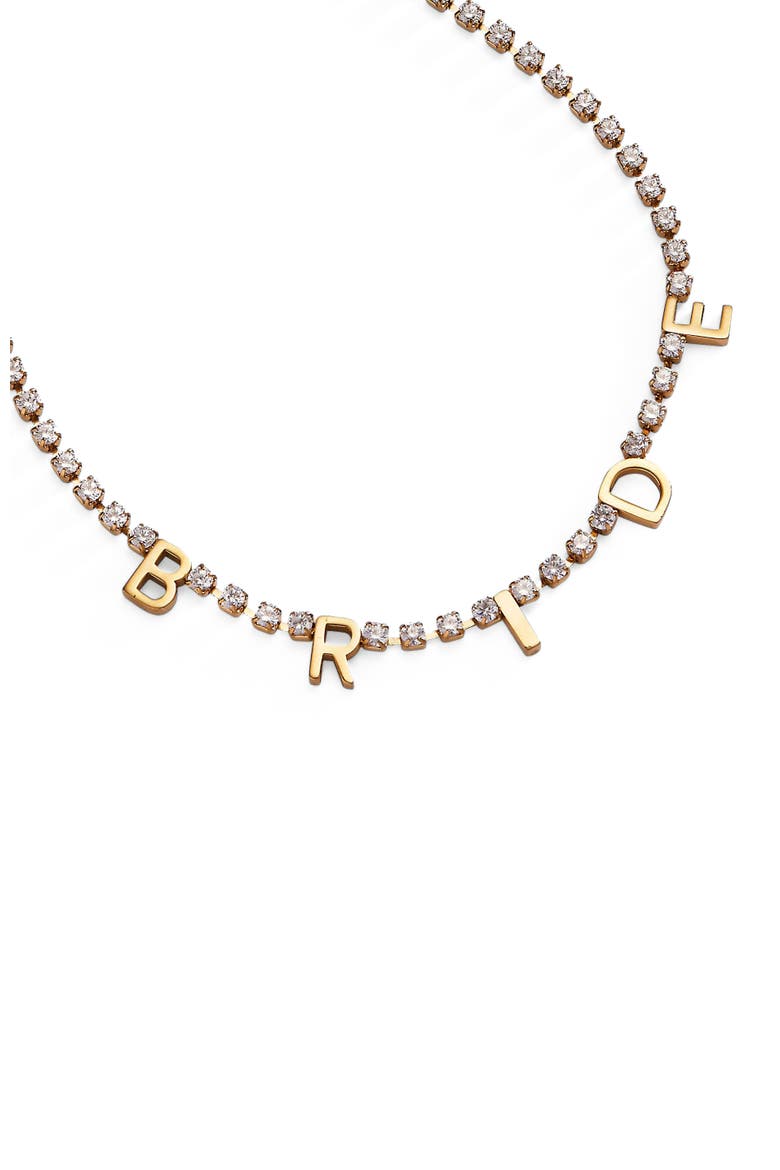 Bride Tennis Chain Necklace, Alternate, color, Gold