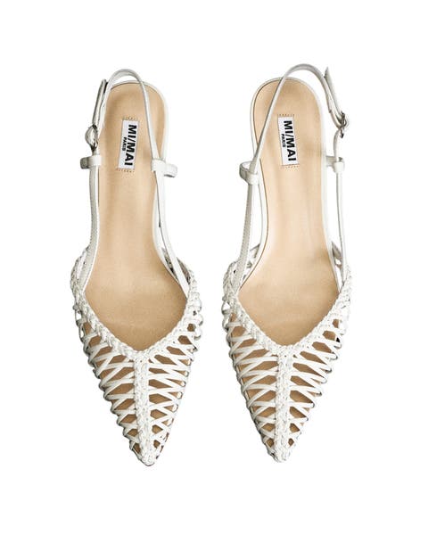 Tessa Woven Pointed Slingback Sandals