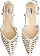 MI/MAI Tessa Woven Pointed Slingback Sandals