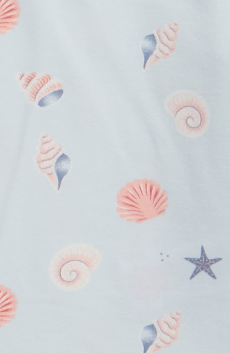 Petit Lem Shell Print Fitted Two-Piece Pajamas, Alternate, color, Light Blue