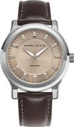 Perry Ellis Solar Faux Leather Strap Watch