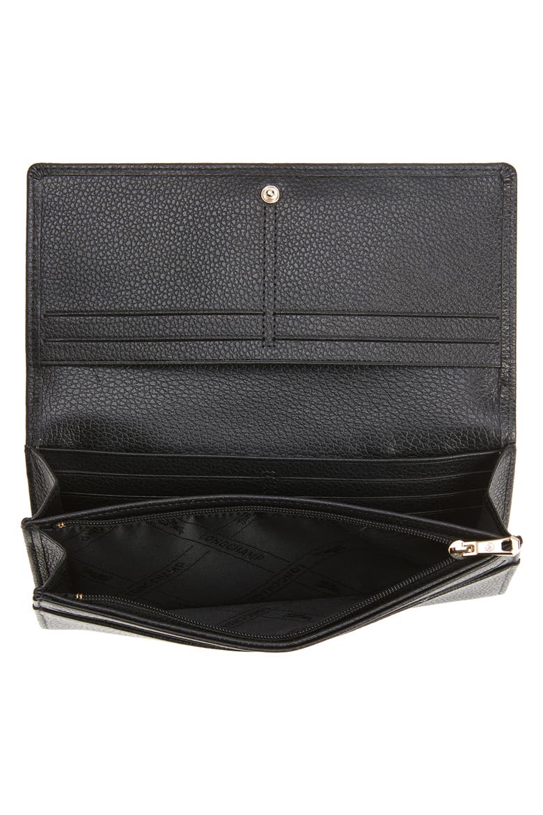 Le Foulonne Leather Continental Wallet, Alternate, color, BLACK