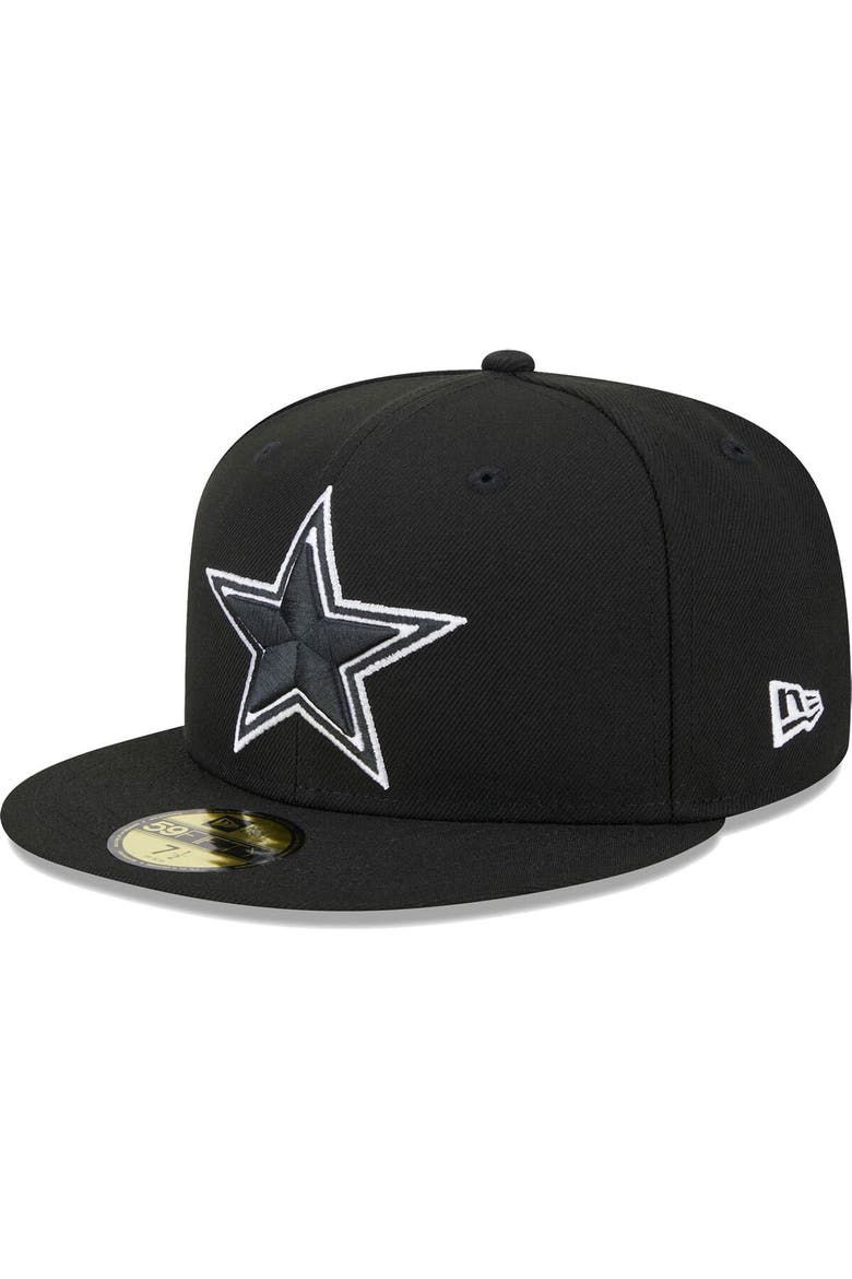 Men's New Era Black Dallas Cowboys  Main Patch 59FIFTY Fitted Hat, Alternate, color, Black