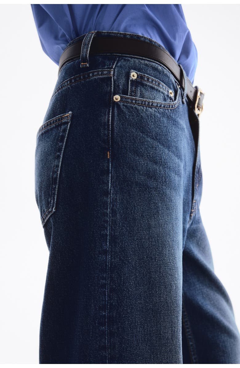 H&M Barrel High Waist Jeans, Alternate, color, Dark Denim Blue