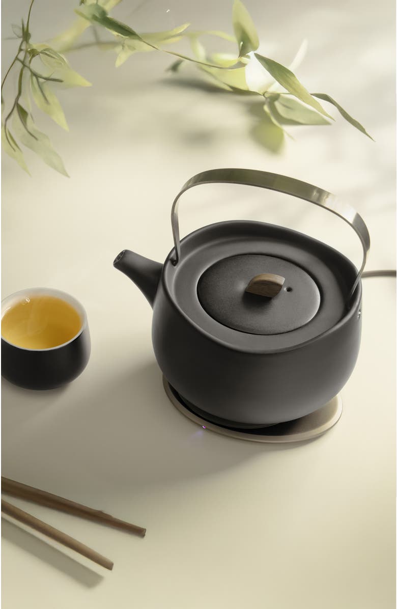 OHOM INC Leiph Self-heating Teapot Set, Alternate, color, Inkstone Black