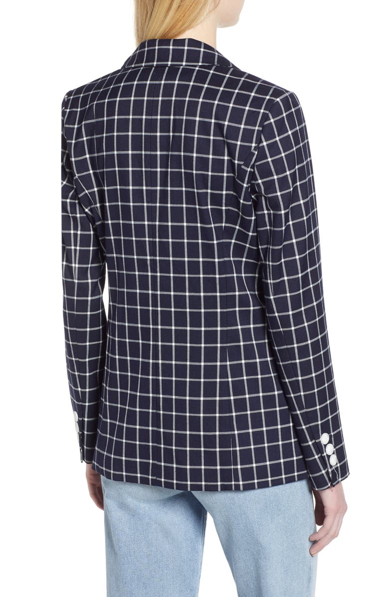 Halogen<sup>®</sup> Double Breasted Check Blazer, Alternate, color,