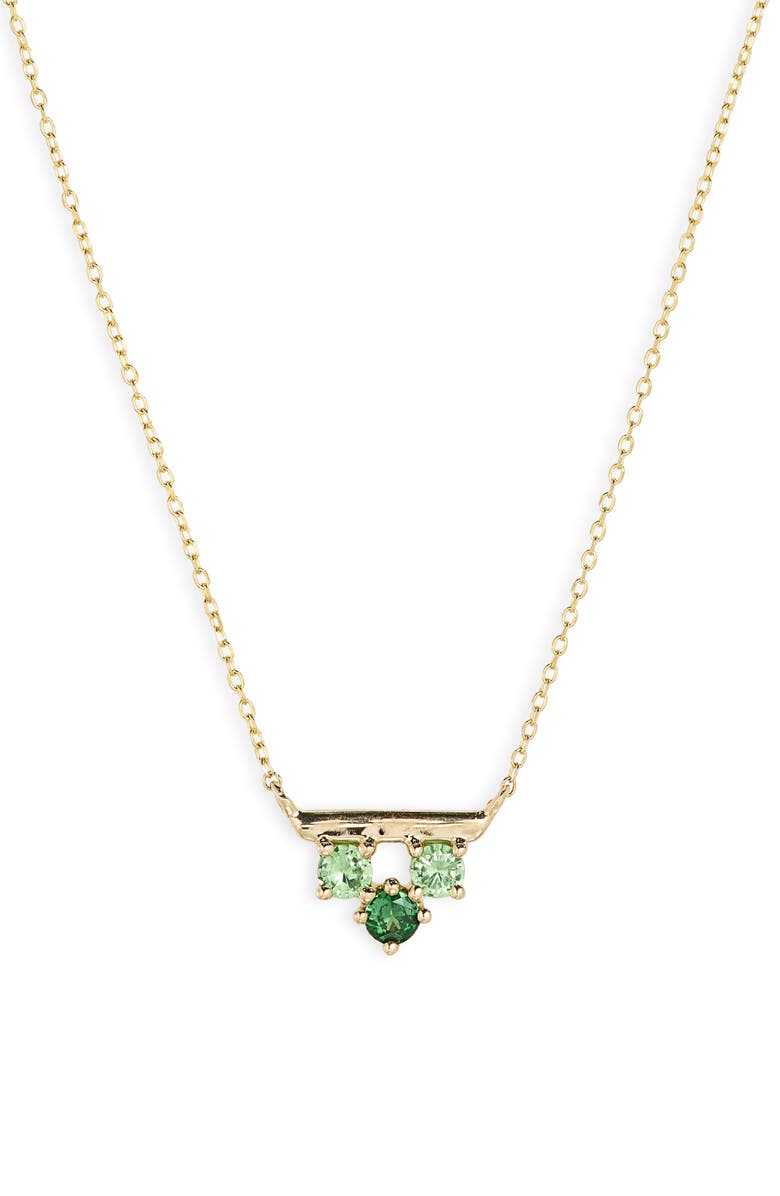 Bony Levy 14K Gold Green Garnet Pendant Necklace, Main, color,