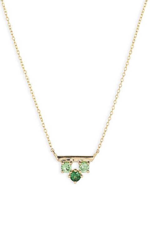 14K Gold Green Garnet Pendant Necklace (Nordstrom Exclusive)