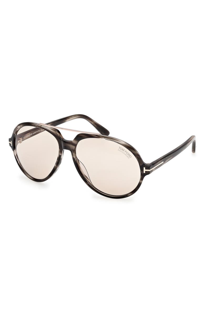 TOM FORD 59mm Aviator Sunglasses, Alternate, color, Havana/ Other / Brown