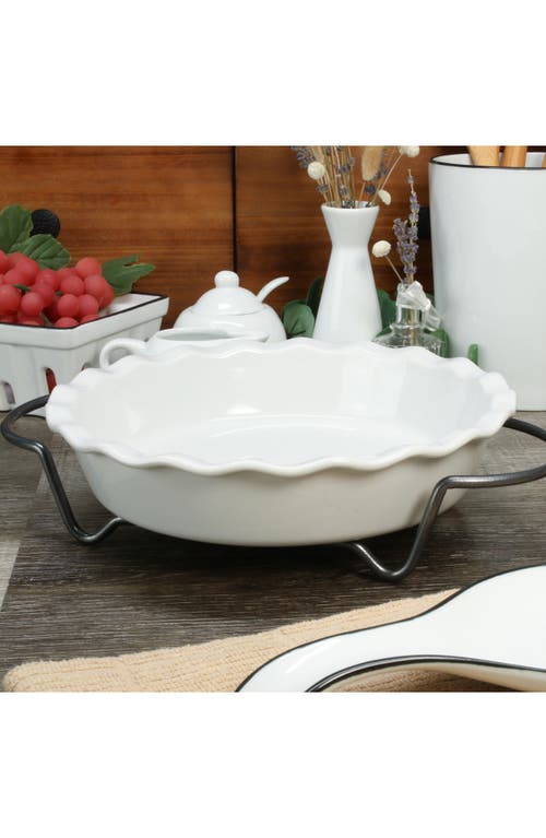 Bia Cordon Bleu Pie Dish & Rack Set In White