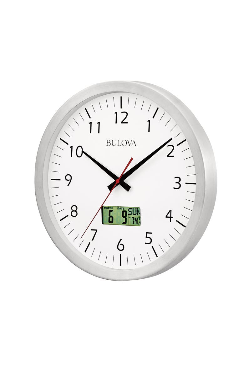 Bulova Clocks Manager Home and Office Brushed Aluminum, Alternate, color, Aluminum