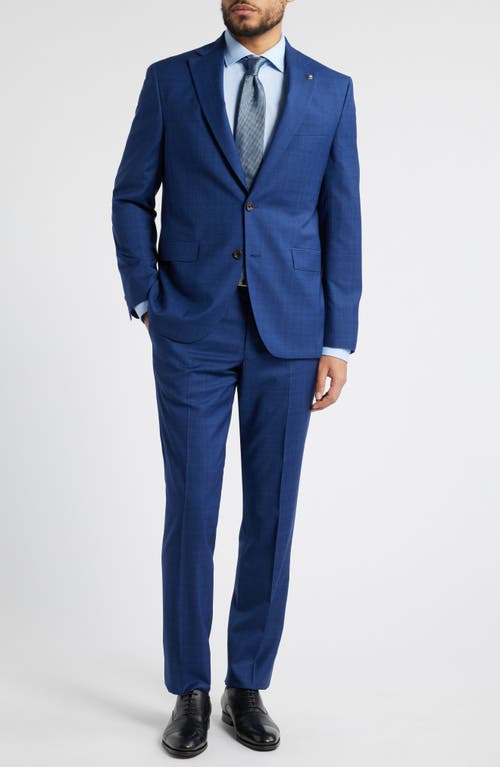 Jack Victor Esprit Plaid Super 110s Wool Suit In Navy