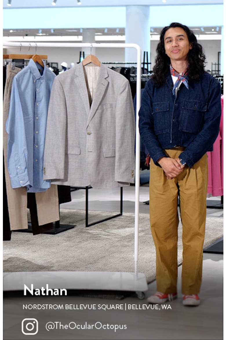 Regular Fit Textured Wool & Linen Mélange Sport Coat video