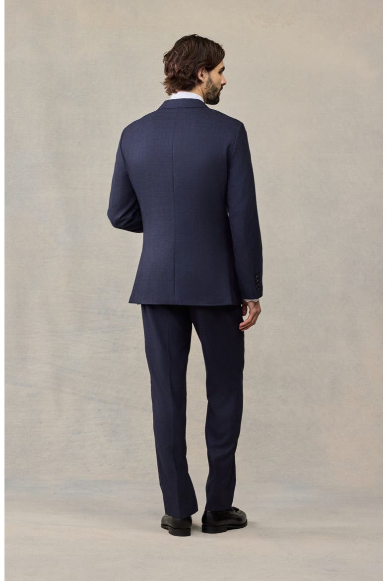 Plaid Wool Suit Jacket, Alternate, color, Navy Plaid