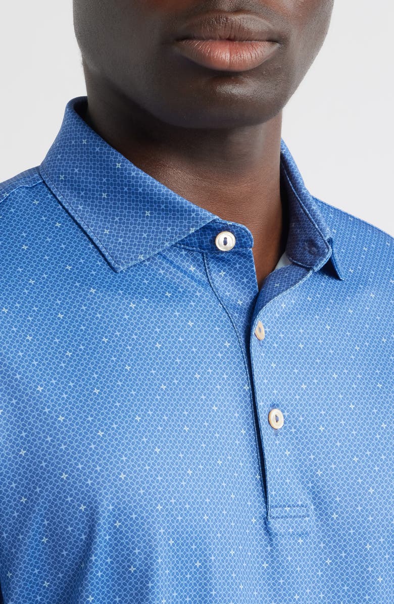 Peter Millar Barrier Microprint Performance Jersey Polo, Alternate, color, Windsor Blue