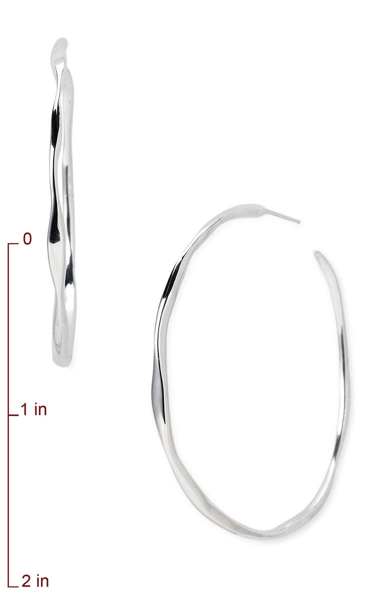 Ippolita Large Squiggle Sterling Silver Hoop Earrings, Alternate, color, 