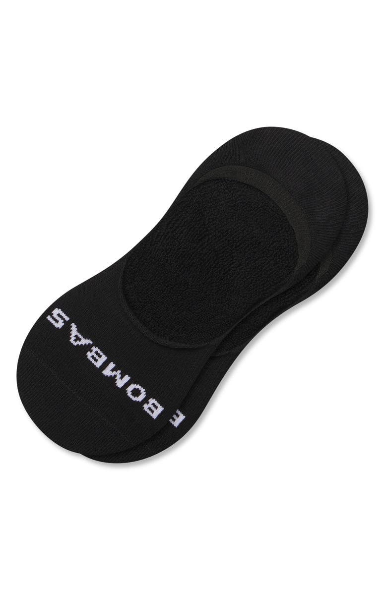 Bombas Solid Cushioned No-Show Socks, Alternate, color, Black