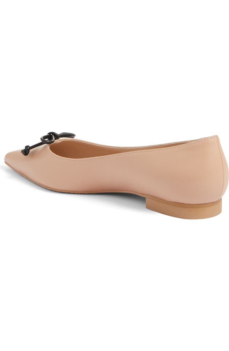 Stuart Weitzman Landon Pointed Toe Ballet Flat, Alternate, color, Adobe/Black