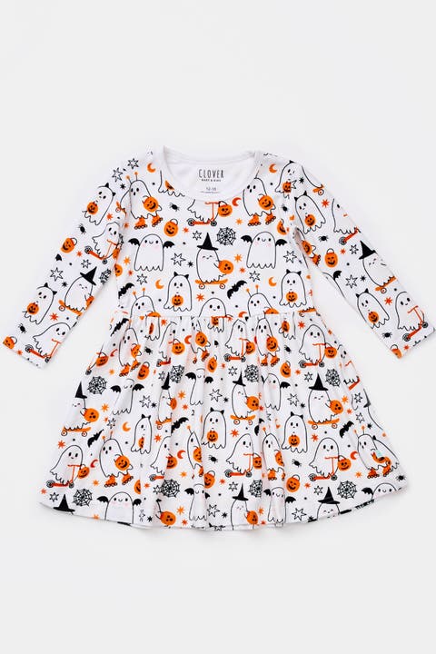 Stretchy Long Sleeve Twirl Dress - Halloween (Toddler & Little Kid)