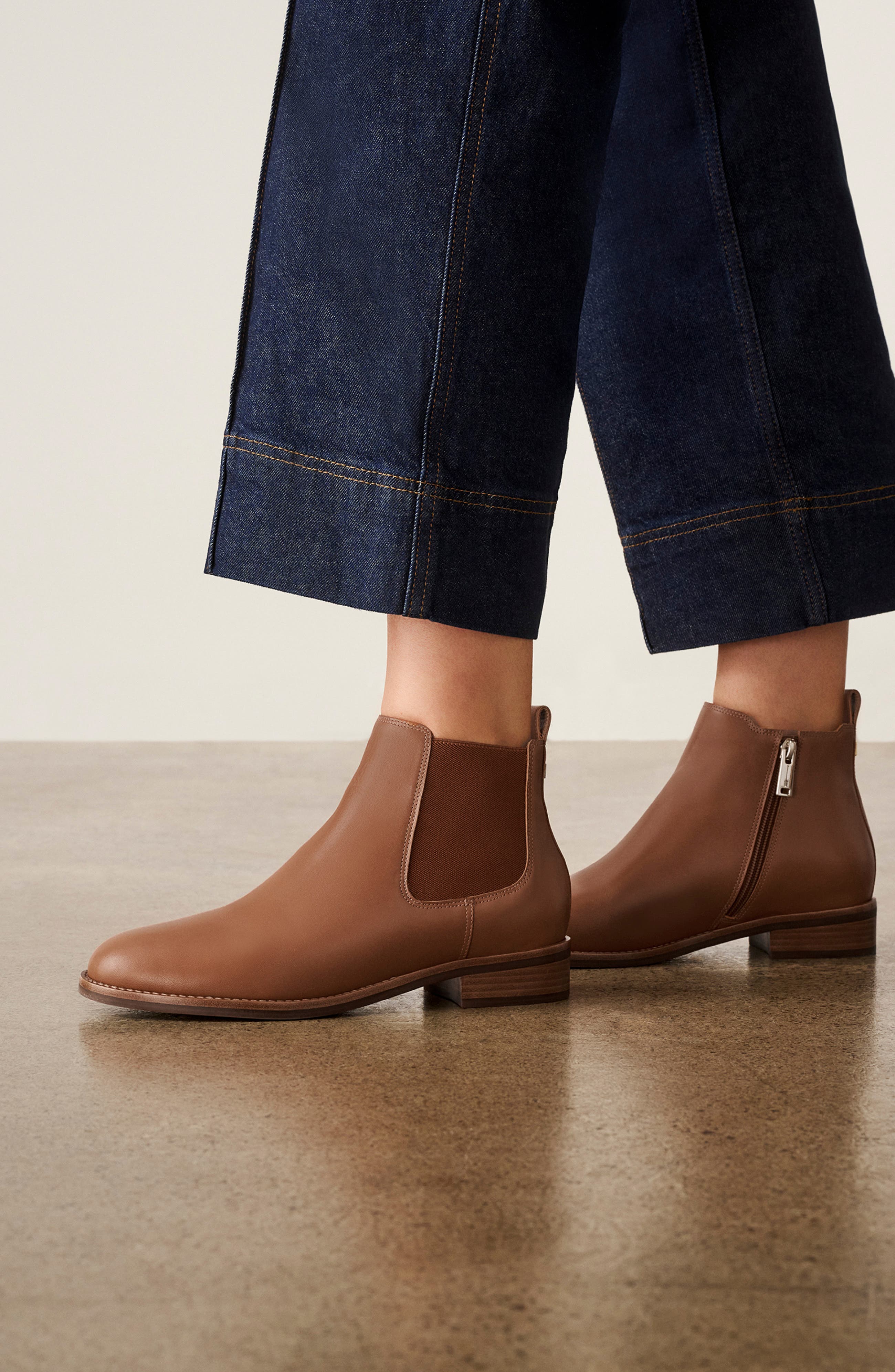Lori Leather Chelsea Boot, Alternate, color, TAN