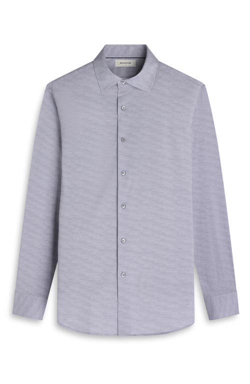 Bugatchi James Ooohcotton® Herringbone Button-up Shirt In Silver