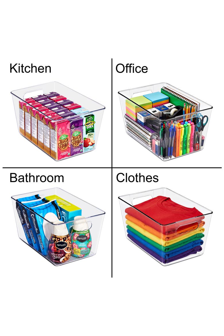 8-Pack Large Clear Storage Bins, Alternate, color, NO COLOR