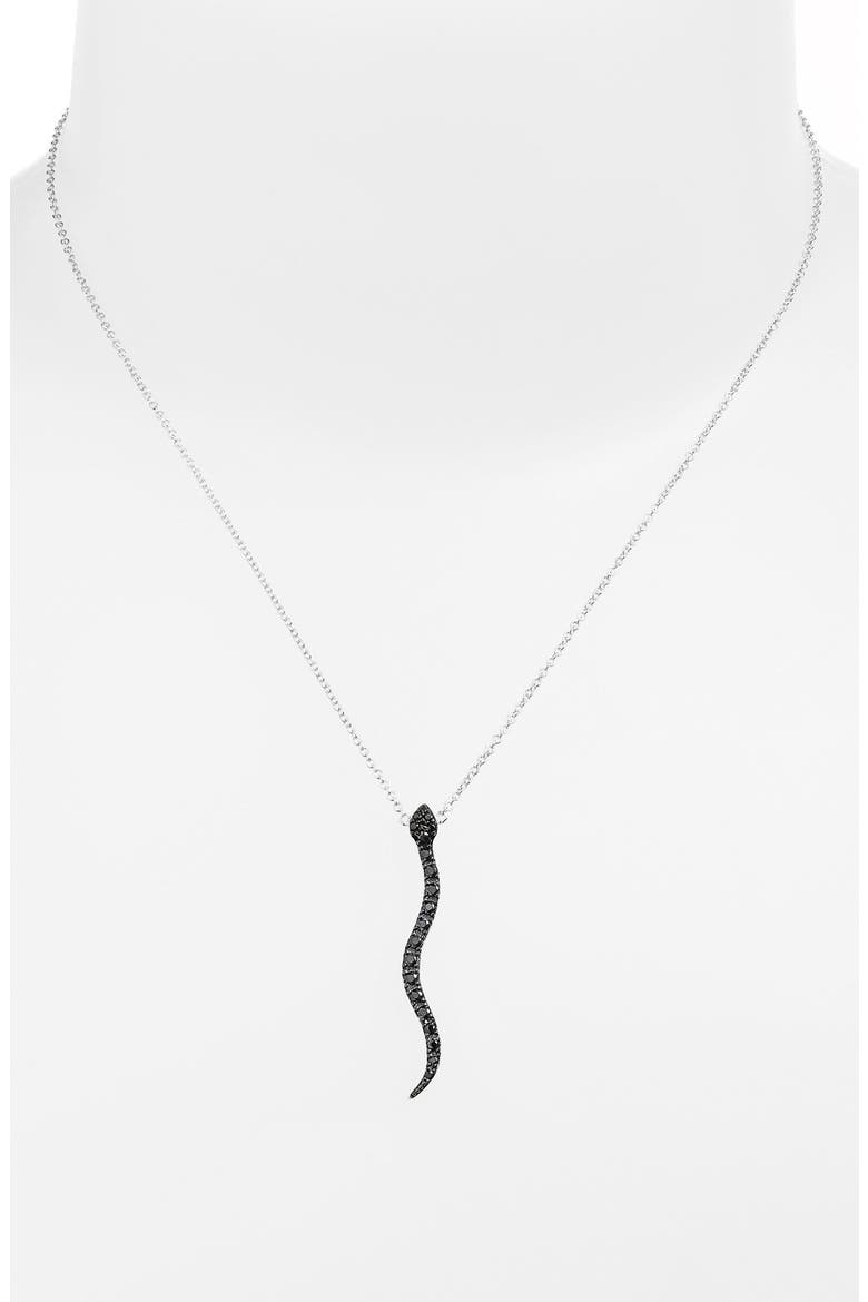 Snake Pendant Necklace, Alternate, color, SILVER/ BLACK