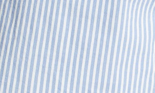 Skims Cotton Poplin Sleep Shorts In Cadet Stripe