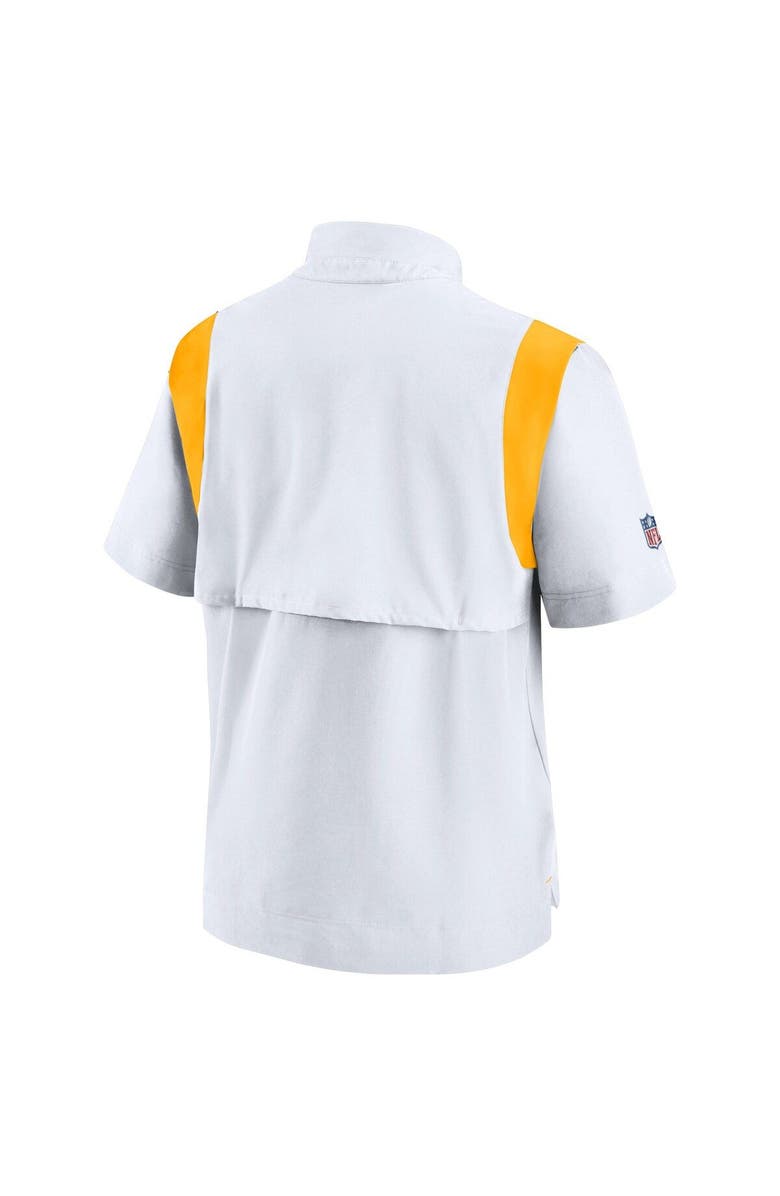 Nike Men's Nike White Pittsburgh Steelers Sideline Coaches Chevron Lockup Pullover Top, Alternate, color, 