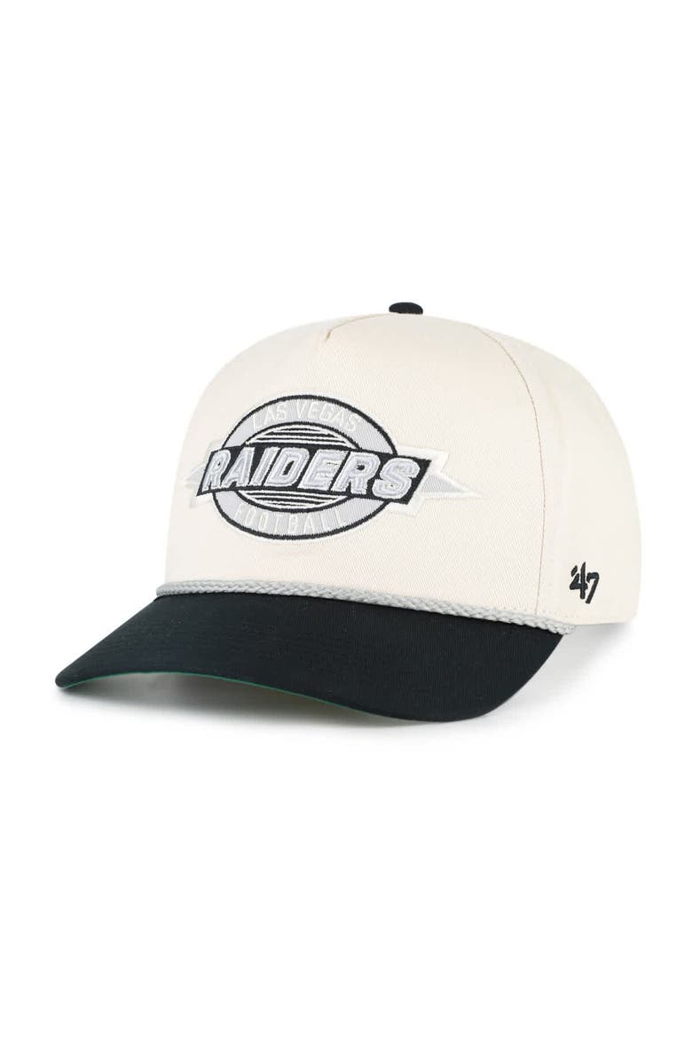 Men's '47  Natural Las Vegas Raiders Frame Out Two Tone Hitch Adjustable Hat, Alternate, color, Natural