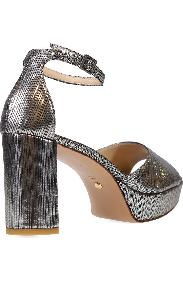 Pelle Moda Pearly Ankle Strap Platform Sandal, Alternate, color, Pewter