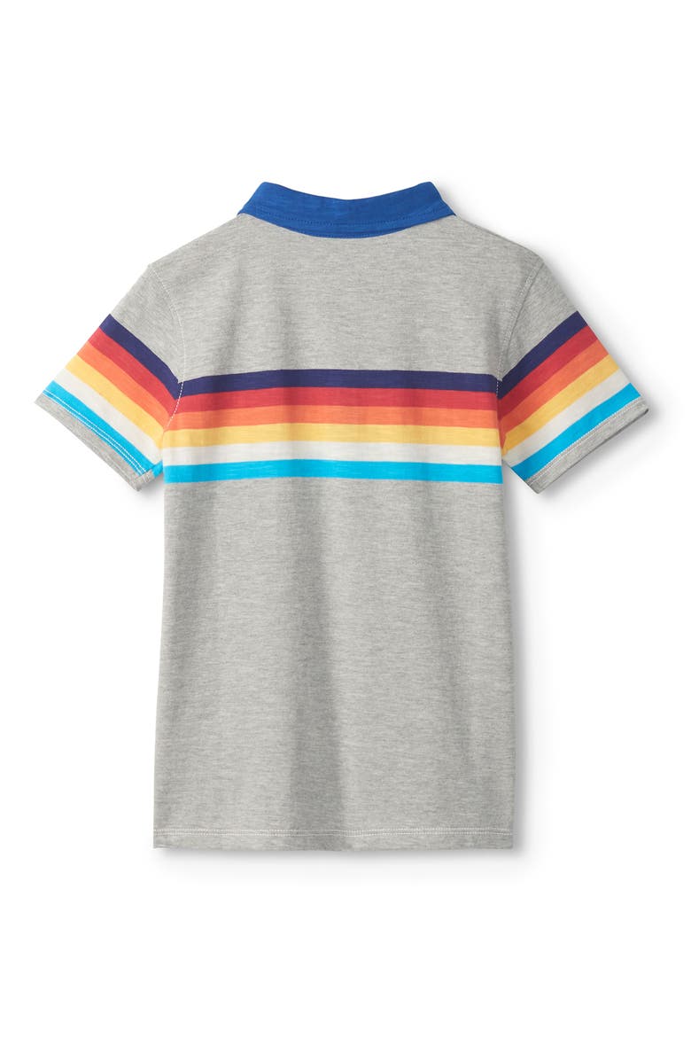 Kids' '70s Stripes Polo, Alternate, color, GREY