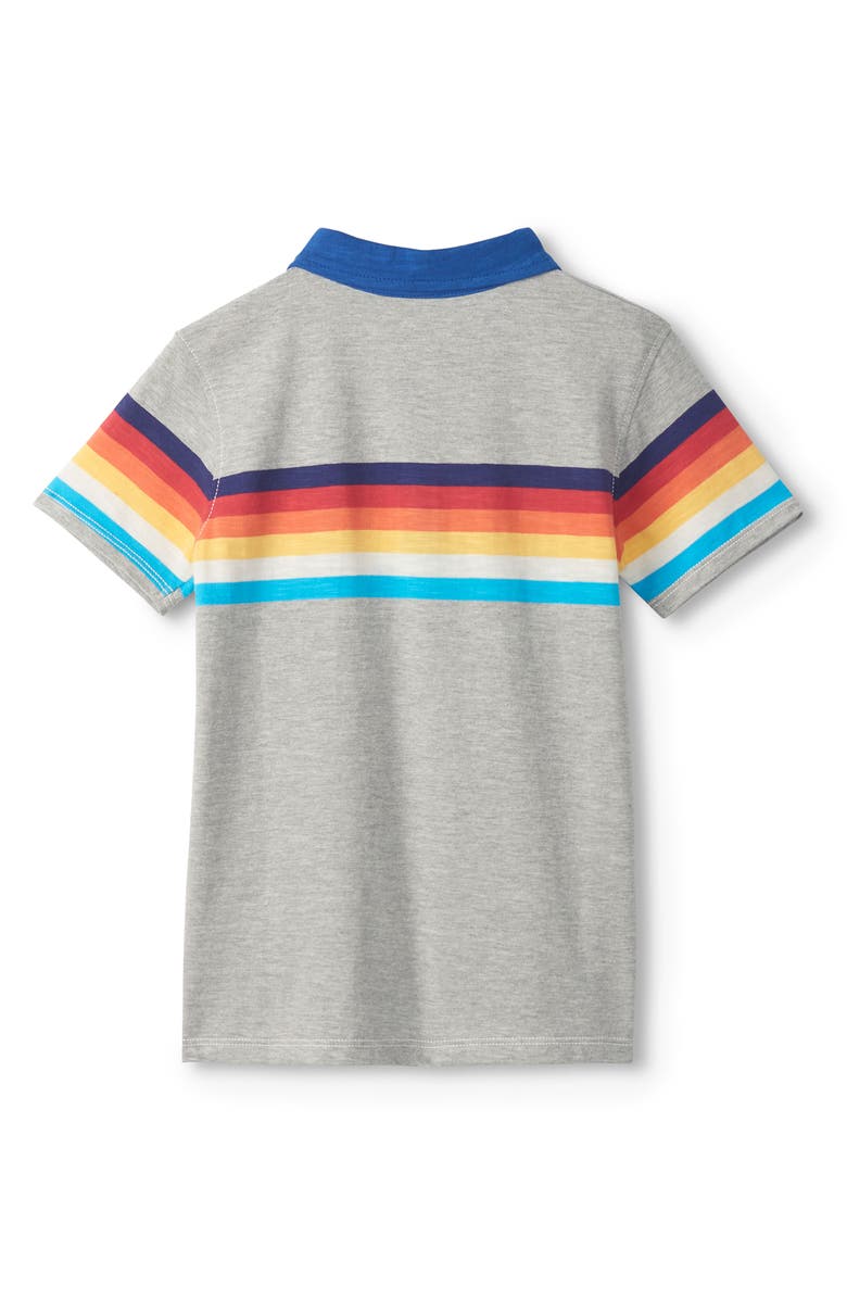 Hatley Kids' '70s Stripes Polo, Alternate, color, Grey