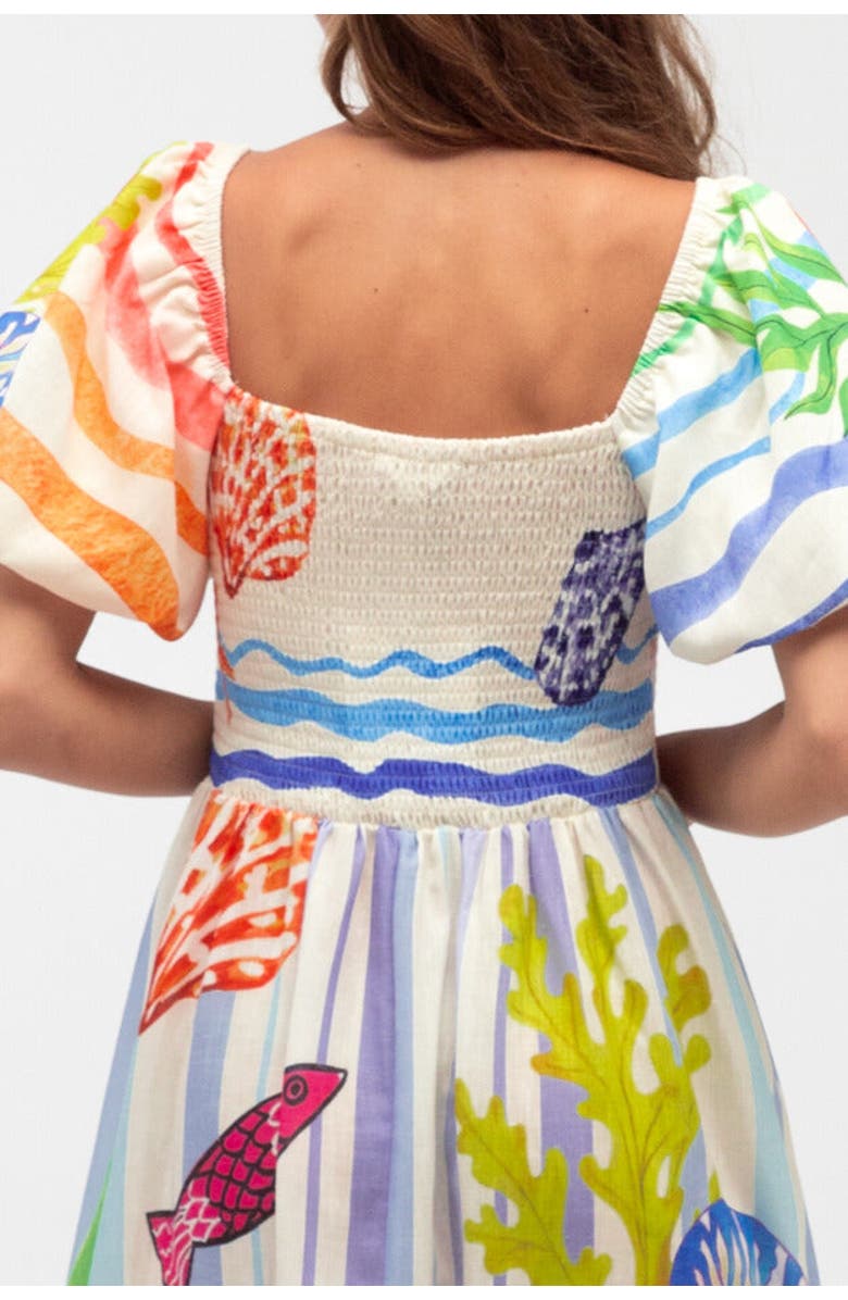 Label of Love Ocean Puff Sleeve Maxi Dress, Alternate, color, Blue