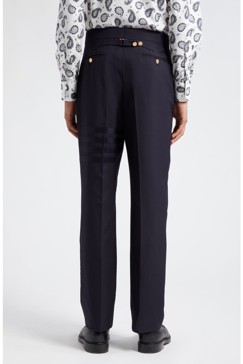 4-Bar Mélange Wool Pants, Alternate, color, DARK BLUE