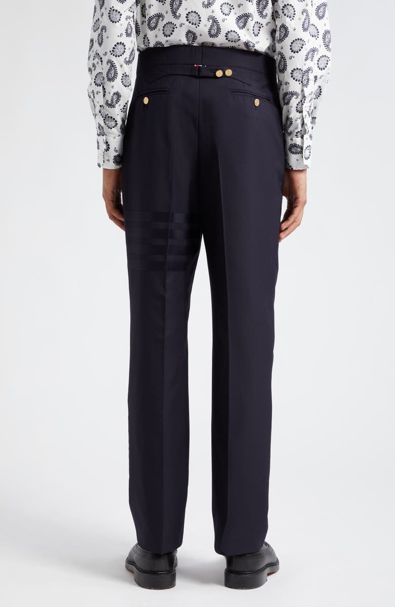 Thom Browne 4-Bar Mélange Wool Pants, Alternate, color, Dark Blue