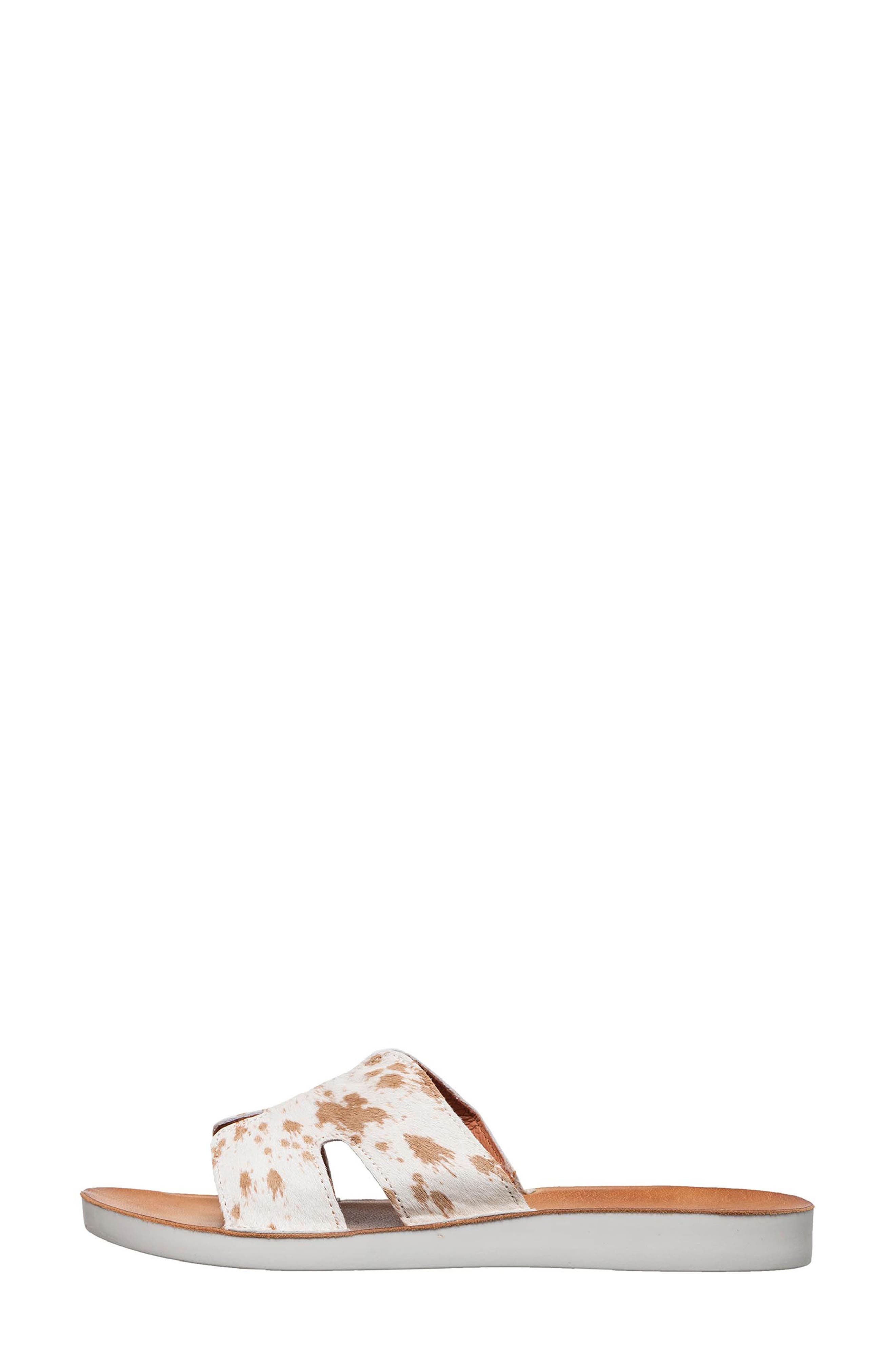 ANTELOPE Agata Genuine Calf Hair Slide Sandal, Alternate, color, White/ Brown Multi Calf Hair