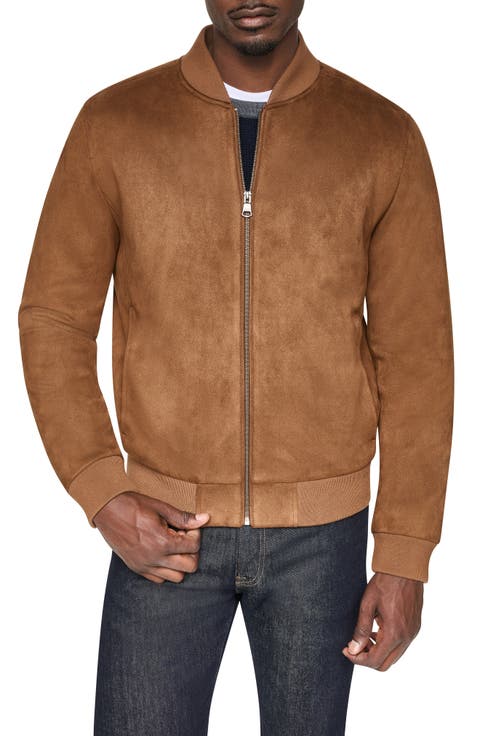 Faux Suede Bomber Jacket