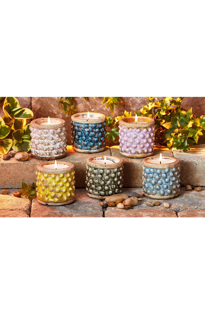tag Hobnail Citronella Candle Yellow Jar for Spring and Summer, Alternate, color, Yellow