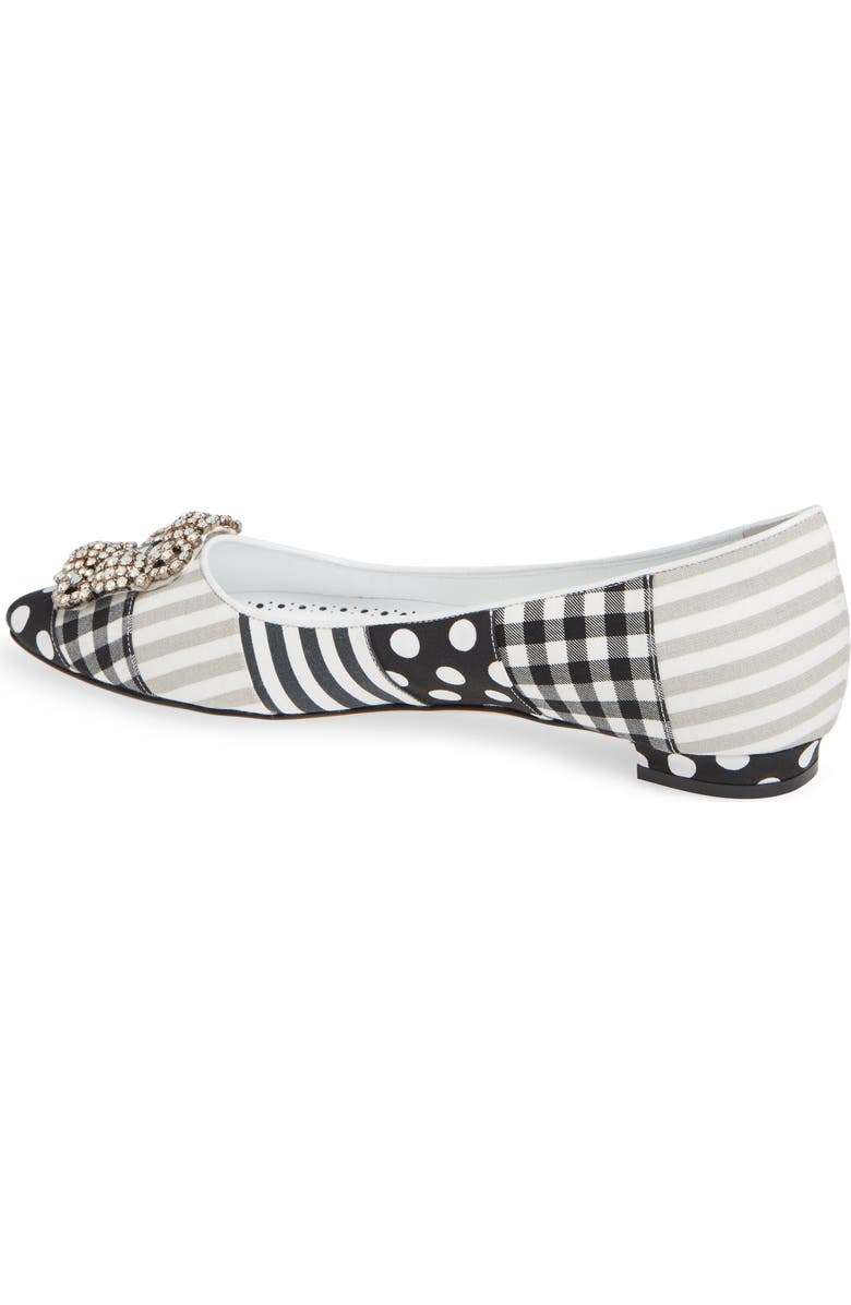 Manolo Blahnik Hangisi Patch Pointy Toe Flat, Alternate, color,