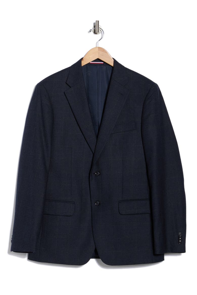 Plaid Two-Button Wool Sport Coat, Alternate, color, NAVY WINDOW