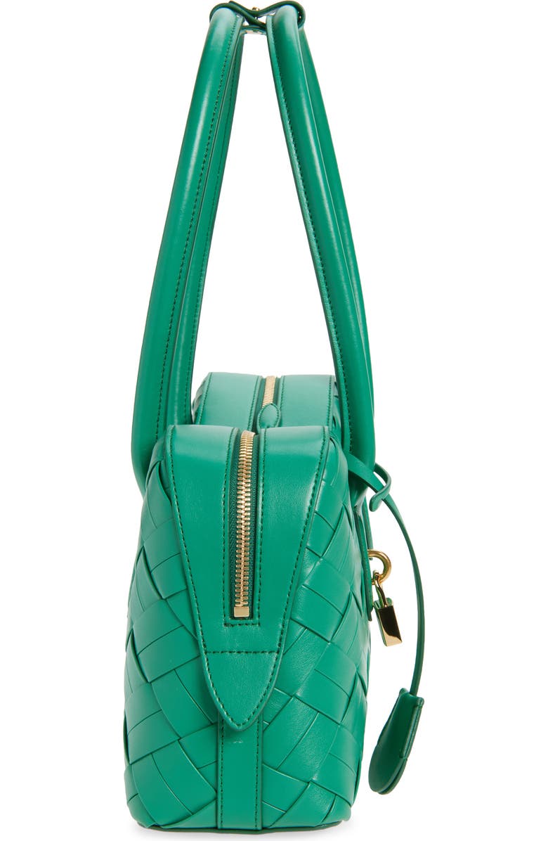 Stella McCartney Ryder Woven Faux Leather Shoulder Bag, Alternate, color, Bright Green