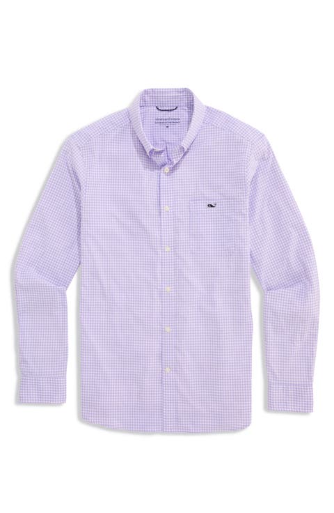 Gingham Performance Button-Down Shirt