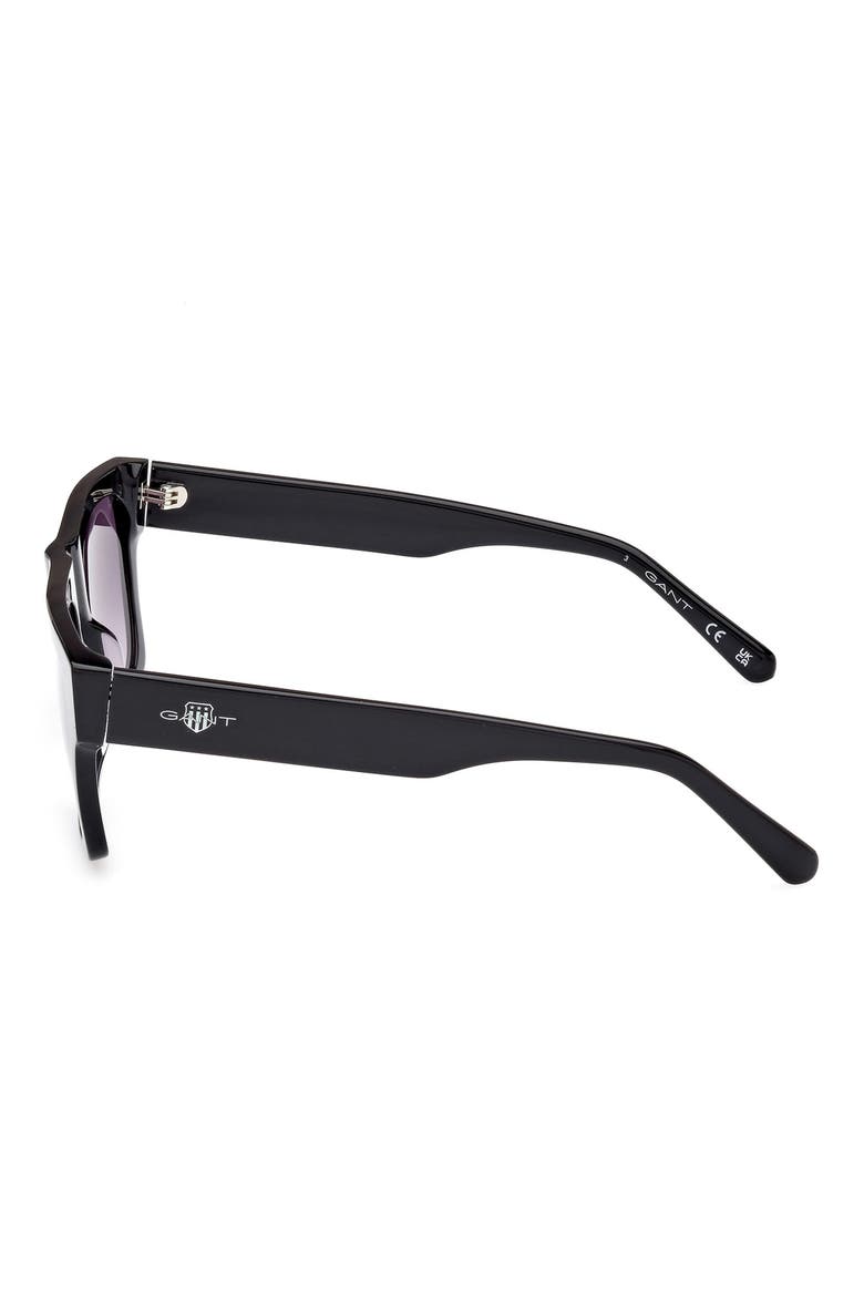 Square Sunglasses, Alternate, color, SHINY BLACK / GRADIENT SMOKE