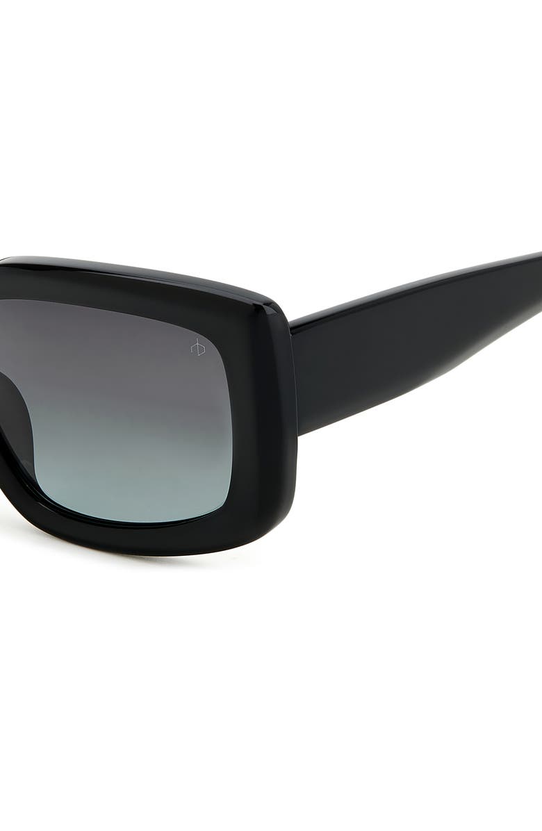 rag & bone 54mm Gradient Rectangular Sunglasses, Alternate, color, Black/ Grey Shaded
