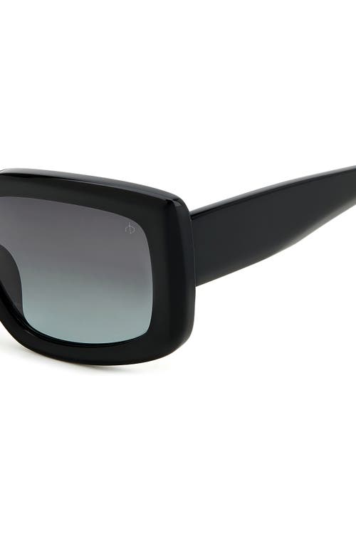 Rag & Bone 54mm Gradient Rectangular Sunglasses In Black/grey Shaded