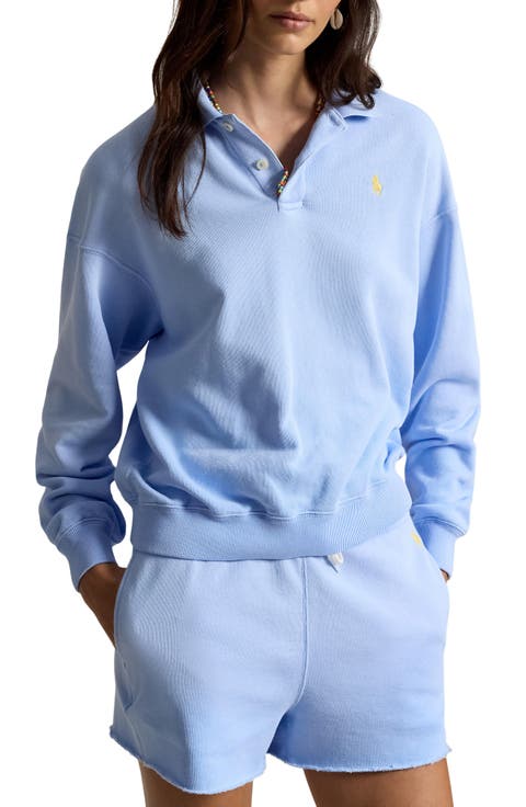 Lightweight Fleece Polo Sweatshirt